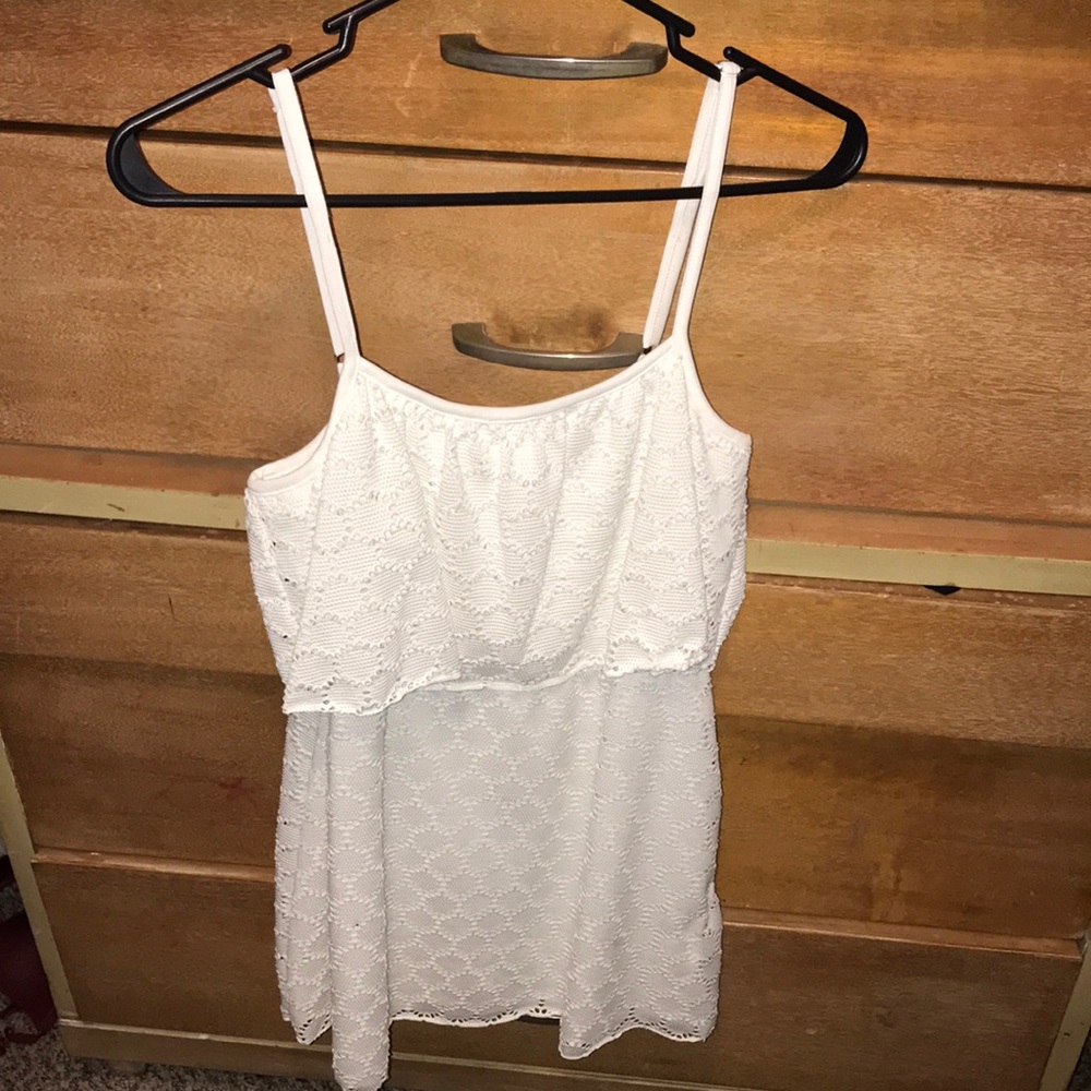 Medium white spaghetti strap summer top
